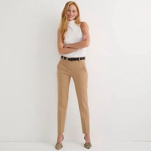J.Crew Cameron Slim Cropped Pants in Tan NEW Size 6P Career Classic Office - Picture 1 of 11